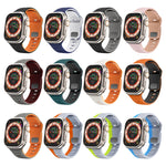 ウェーブテクスチャーリバースバックルシリコンウォッチバンド、Apple Watch Ultra 2 49mm用、Apple Watch Series 9 45mm用、Apple Watch Series 9 41mm用、Apple Watch Ultra 49mm用
