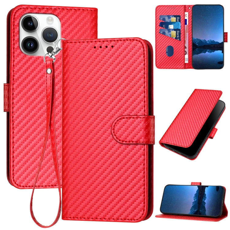 YX0070カーボンファイバーバックルレザースマホケース（ストラップ付き）、iPhone 16 Pro用、iPhone 16 Plus用、iPhone 16用、iPhone 15 Pro Max用、iPhone 15 Pro用、iPhone 15 Plus用