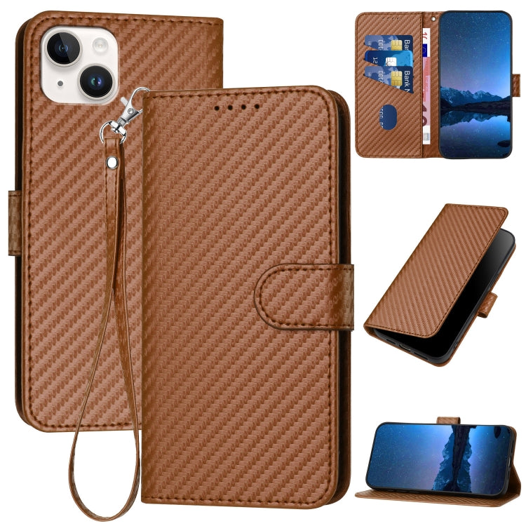 YX0070カーボンファイバーバックルレザースマホケース（ストラップ付き）、iPhone 16 Pro用、iPhone 16 Plus用、iPhone 16用、iPhone 15 Pro Max用、iPhone 15 Pro用、iPhone 15 Plus用