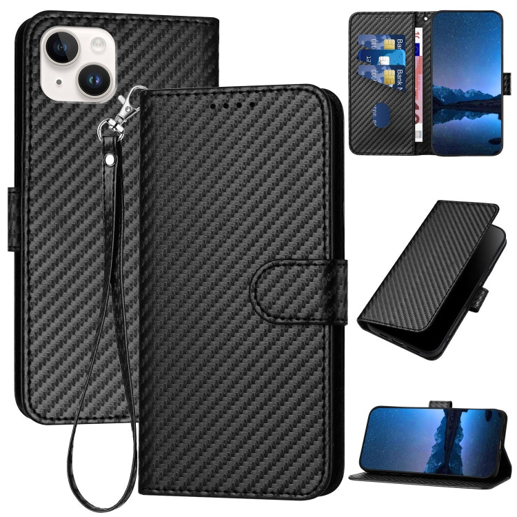 YX0070カーボンファイバーバックルレザースマホケース（ストラップ付き）、iPhone 16 Pro用、iPhone 16 Plus用、iPhone 16用、iPhone 15 Pro Max用、iPhone 15 Pro用、iPhone 15 Plus用