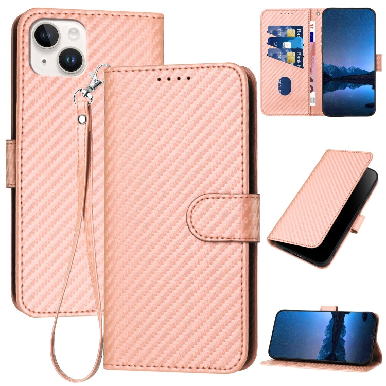 YX0070カーボンファイバーバックルレザースマホケース（ストラップ付き）、iPhone 16 Pro用、iPhone 16 Plus用、iPhone 16用、iPhone 15 Pro Max用、iPhone 15 Pro用、iPhone 15 Plus用