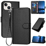 YX0070 カーボンファイバー バックル レザー携帯ケース ストラップ付き、iPhone 13 Pro Max用、iPhone 13 Pro用、iPhone 13用、iPhone 13 mini用、iPhone 12 / 12 Pro用、iPhone 12 Pro Max用