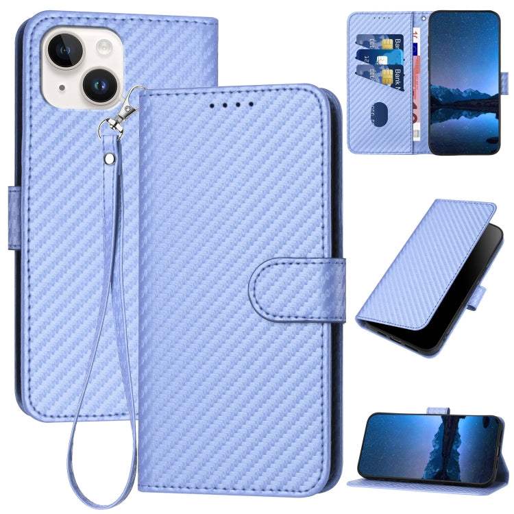 YX0070 カーボンファイバー バックル レザー携帯ケース ストラップ付き、iPhone 13 Pro Max用、iPhone 13 Pro用、iPhone 13用、iPhone 13 mini用、iPhone 12 / 12 Pro用、iPhone 12 Pro Max用