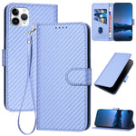 YX0070 カーボンファイバーバックルレザー携帯ケース ストラップ付き、iPhone 12 mini用、iPhone 11 Pro Max用、iPhone 11用、iPhone 11 Pro用、iPhone X / XS用、iPhone XR用