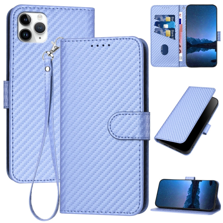 YX0070 カーボンファイバーバックルレザー携帯ケース ストラップ付き、iPhone 12 mini用、iPhone 11 Pro Max用、iPhone 11用、iPhone 11 Pro用、iPhone X / XS用、iPhone XR用