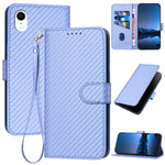 YX0070 カーボンファイバーバックルレザー携帯ケース ストラップ付き、iPhone 12 mini用、iPhone 11 Pro Max用、iPhone 11用、iPhone 11 Pro用、iPhone X / XS用、iPhone XR用