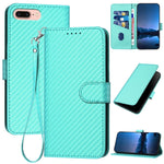 YX0070 カーボンファイバー バックル レザー携帯ケース ストラップ付き、iPhone XS Max用、iPhone 8 Plus / 7 Plus用