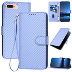 YX0070 カーボンファイバー バックル レザー携帯ケース ストラップ付き、iPhone XS Max用、iPhone 8 Plus / 7 Plus用