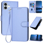 YX0070カーボンファイバーバックルレザースマホケース（ストラップ付き）、iPhone 16 Pro用、iPhone 16 Plus用、iPhone 16用、iPhone 15 Pro Max用、iPhone 15 Pro用、iPhone 15 Plus用