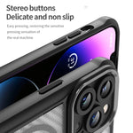 カーボンファイバー調 MagSafe 透明スマホケース、iPhone 11 Pro用