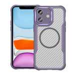カーボンファイバー調 MagSafe 透明スマホケース、iPhone 11 Pro用