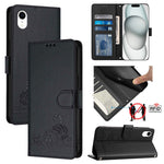 Cat Rat Embossed Pattern RFID Leather Phone Case with Lanyard, For iPhone XR, For iPhone XS Max, For iPhone 8 Plus / 7 Plus