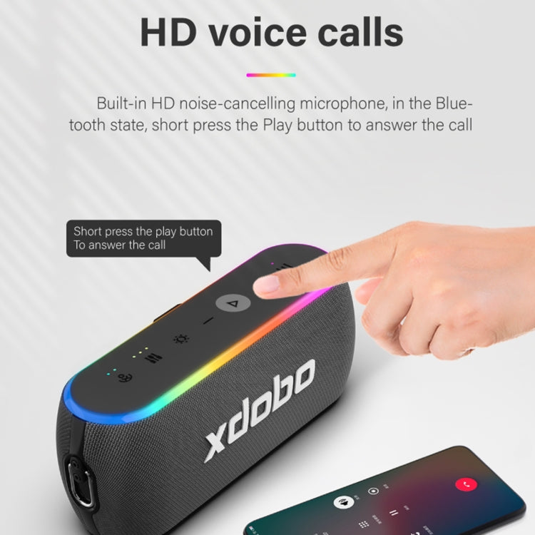 Xdobo X8 III BT5.3 IPX7ワイヤレススピーカーRGBライト付き、Bluetooth/TFカード/USB/AUX対応、X8 III