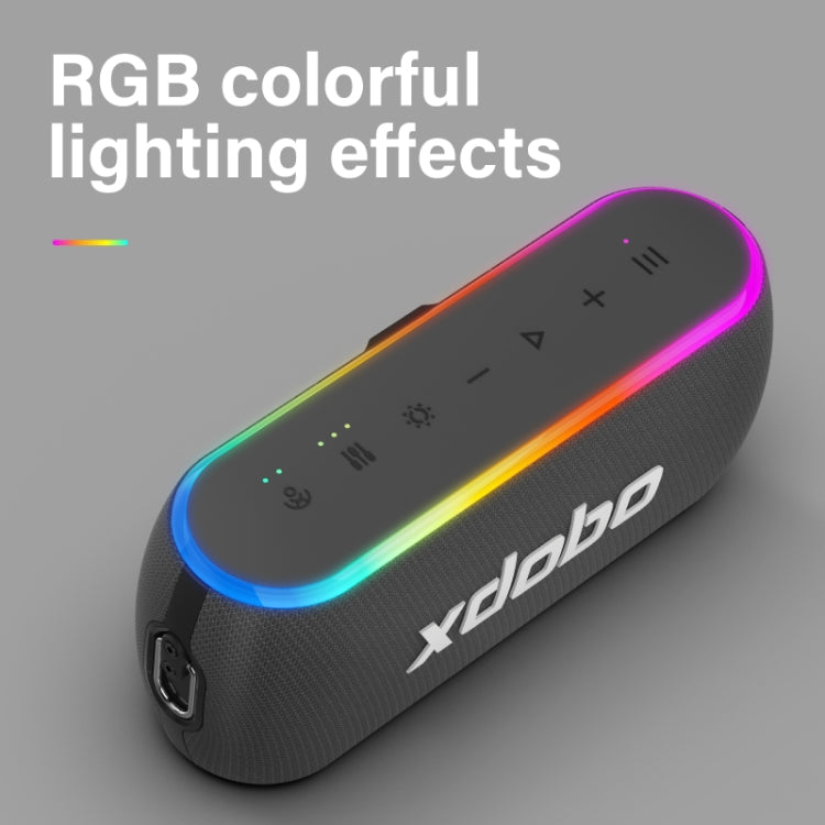 Xdobo X8 III BT5.3 IPX7ワイヤレススピーカーRGBライト付き、Bluetooth/TFカード/USB/AUX対応、X8 III