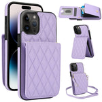 YM015 クロスボディ ロンビック カードバッグ RFID対応スマホケース、iPhone 14 Pro Max 用、iPhone 13 Pro Max 用、iPhone 13 Pro 用、iPhone 13 用、iPhone 12 / 12 Pro 用、iPhone 12 Pro Max 用、iPhone 11 Pro Max 用、iPhone 11 用