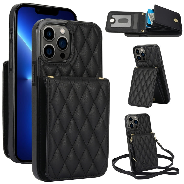 YM015 クロスボディ ロンビック カードバッグ RFID対応スマホケース、iPhone 14 Pro Max 用、iPhone 13 Pro Max 用、iPhone 13 Pro 用、iPhone 13 用、iPhone 12 / 12 Pro 用、iPhone 12 Pro Max 用、iPhone 11 Pro Max 用、iPhone 11 用