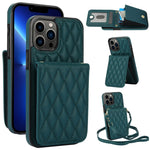 YM015 クロスボディ ロンビック カードバッグ RFID対応スマホケース、iPhone 14 Pro Max 用、iPhone 13 Pro Max 用、iPhone 13 Pro 用、iPhone 13 用、iPhone 12 / 12 Pro 用、iPhone 12 Pro Max 用、iPhone 11 Pro Max 用、iPhone 11 用