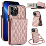 YM015 クロスボディ ロンビック カードバッグ RFID対応スマホケース、iPhone 14 Pro Max 用、iPhone 13 Pro Max 用、iPhone 13 Pro 用、iPhone 13 用、iPhone 12 / 12 Pro 用、iPhone 12 Pro Max 用、iPhone 11 Pro Max 用、iPhone 11 用