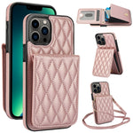 YM015 クロスボディ ロンビック カードバッグ RFID対応スマホケース、iPhone 14 Pro Max 用、iPhone 13 Pro Max 用、iPhone 13 Pro 用、iPhone 13 用、iPhone 12 / 12 Pro 用、iPhone 12 Pro Max 用、iPhone 11 Pro Max 用、iPhone 11 用