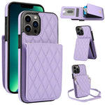 YM015 クロスボディ ロンビック カードバッグ RFID対応スマホケース、iPhone 14 Pro Max 用、iPhone 13 Pro Max 用、iPhone 13 Pro 用、iPhone 13 用、iPhone 12 / 12 Pro 用、iPhone 12 Pro Max 用、iPhone 11 Pro Max 用、iPhone 11 用