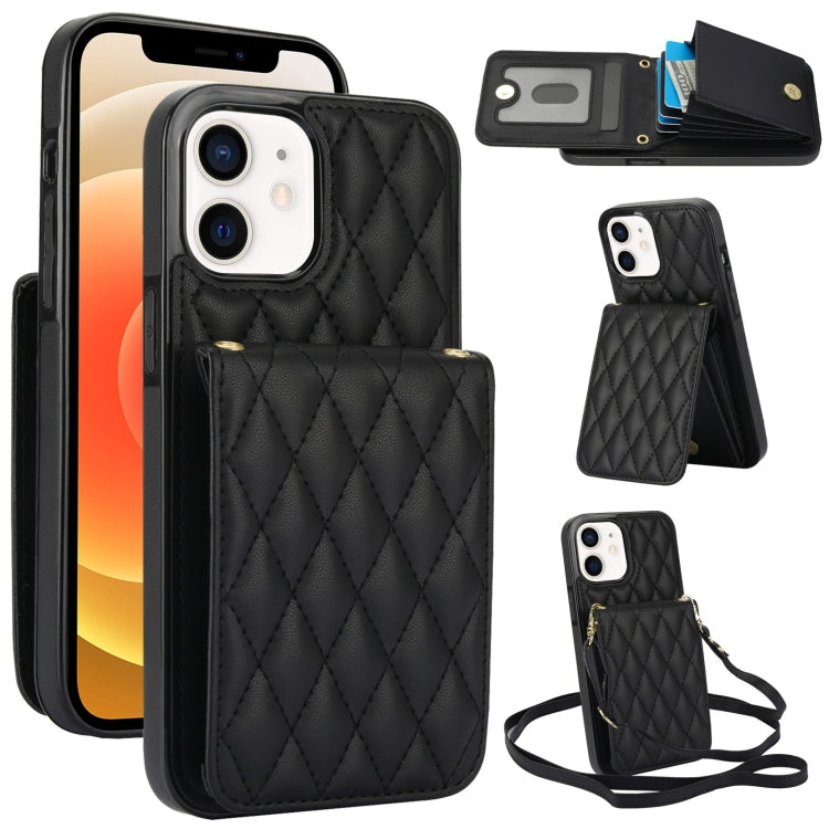 YM015 クロスボディ ロンビック カードバッグ RFID対応スマホケース、iPhone 14 Pro Max 用、iPhone 13 Pro Max 用、iPhone 13 Pro 用、iPhone 13 用、iPhone 12 / 12 Pro 用、iPhone 12 Pro Max 用、iPhone 11 Pro Max 用、iPhone 11 用