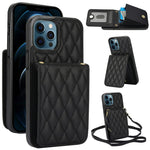 YM015 クロスボディ ロンビック カードバッグ RFID対応スマホケース、iPhone 14 Pro Max 用、iPhone 13 Pro Max 用、iPhone 13 Pro 用、iPhone 13 用、iPhone 12 / 12 Pro 用、iPhone 12 Pro Max 用、iPhone 11 Pro Max 用、iPhone 11 用