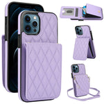 YM015 クロスボディ ロンビック カードバッグ RFID対応スマホケース、iPhone 14 Pro Max 用、iPhone 13 Pro Max 用、iPhone 13 Pro 用、iPhone 13 用、iPhone 12 / 12 Pro 用、iPhone 12 Pro Max 用、iPhone 11 Pro Max 用、iPhone 11 用