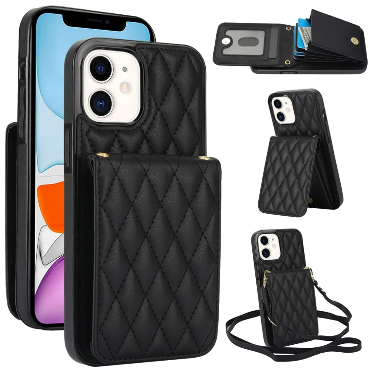 YM015 クロスボディ ロンビック カードバッグ RFID対応スマホケース、iPhone 14 Pro Max 用、iPhone 13 Pro Max 用、iPhone 13 Pro 用、iPhone 13 用、iPhone 12 / 12 Pro 用、iPhone 12 Pro Max 用、iPhone 11 Pro Max 用、iPhone 11 用