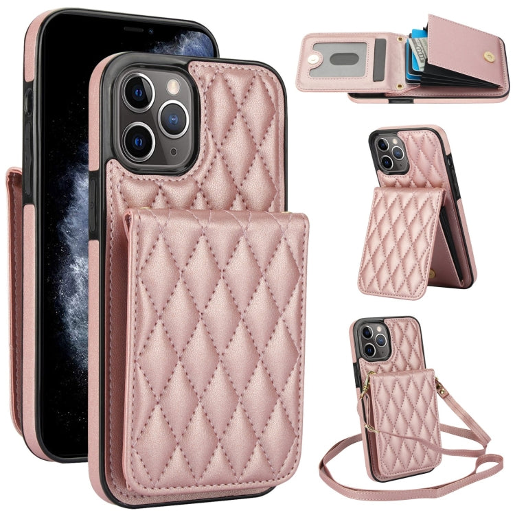 YM015 クロスボディ ロンビック カードバッグ RFID対応スマホケース、iPhone 11 Pro 用