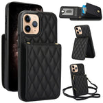 YM015 クロスボディ ロンビック カードバッグ RFID対応スマホケース、iPhone 14 Pro Max 用、iPhone 13 Pro Max 用、iPhone 13 Pro 用、iPhone 13 用、iPhone 12 / 12 Pro 用、iPhone 12 Pro Max 用、iPhone 11 Pro Max 用、iPhone 11 用