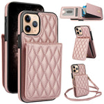 YM015 クロスボディ ロンビック カードバッグ RFID対応スマホケース、iPhone 14 Pro Max 用、iPhone 13 Pro Max 用、iPhone 13 Pro 用、iPhone 13 用、iPhone 12 / 12 Pro 用、iPhone 12 Pro Max 用、iPhone 11 Pro Max 用、iPhone 11 用