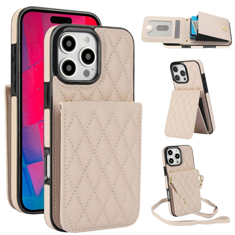 YM015 Crossbody Rhombic Card Bag RFID Phone Case, For iPhone 16e / 17e, For iPhone 17 Pro Max, For iPhone 17 Pro, For iPhone 17, For iPhone Air, For iPhone 16 Pro Max, For iPhone 16 Pro, For iPhone 16 Plus