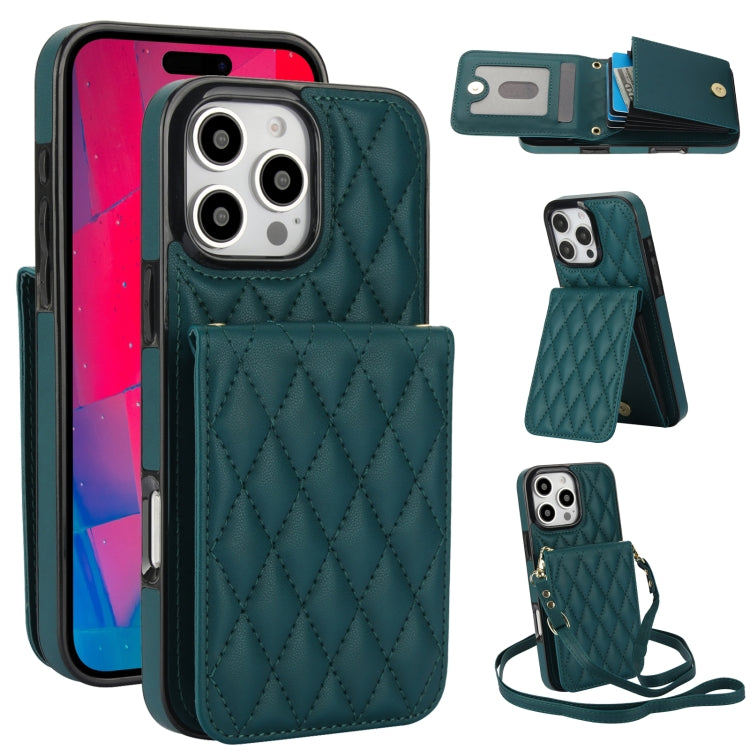 YM015 Crossbody Rhombic Card Bag RFID Phone Case, For iPhone 16e / 17e, For iPhone 17 Pro Max, For iPhone 17 Pro, For iPhone 17, For iPhone Air, For iPhone 16 Pro Max, For iPhone 16 Pro, For iPhone 16 Plus