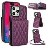 YM015 Crossbody Rhombic Card Bag RFID Phone Case, For iPhone 16e / 17e, For iPhone 17 Pro Max, For iPhone 17 Pro, For iPhone 17, For iPhone Air, For iPhone 16 Pro Max, For iPhone 16 Pro, For iPhone 16 Plus