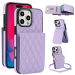 YM015 Crossbody Rhombic Card Bag RFID Phone Case, For iPhone 16e / 17e, For iPhone 17 Pro Max, For iPhone 17 Pro, For iPhone 17, For iPhone Air, For iPhone 16 Pro Max, For iPhone 16 Pro, For iPhone 16 Plus