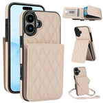 YM015 Crossbody Rhombic Card Bag RFID Phone Case, For iPhone 16e / 17e, For iPhone 17 Pro Max, For iPhone 17 Pro, For iPhone 17, For iPhone Air, For iPhone 16 Pro Max, For iPhone 16 Pro, For iPhone 16 Plus