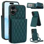 YM015 Crossbody Rhombic Card Bag RFID Phone Case, For iPhone 16e / 17e, For iPhone 17 Pro Max, For iPhone 17 Pro, For iPhone 17, For iPhone Air, For iPhone 16 Pro Max, For iPhone 16 Pro, For iPhone 16 Plus
