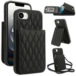 YM015 Crossbody Rhombic Card Bag RFID Phone Case, For iPhone 16e / 17e, For iPhone 17 Pro Max, For iPhone 17 Pro, For iPhone 17, For iPhone Air, For iPhone 16 Pro Max, For iPhone 16 Pro, For iPhone 16 Plus