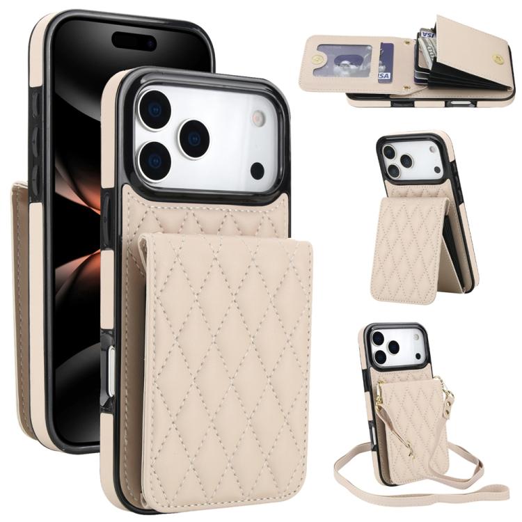 YM015 Crossbody Rhombic Card Bag RFID Phone Case, For iPhone 16e / 17e, For iPhone 17 Pro Max, For iPhone 17 Pro, For iPhone 17, For iPhone Air, For iPhone 16 Pro Max, For iPhone 16 Pro, For iPhone 16 Plus