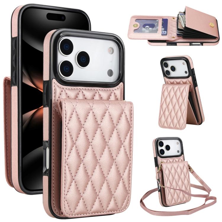YM015 Crossbody Rhombic Card Bag RFID Phone Case, For iPhone 16e / 17e, For iPhone 17 Pro Max, For iPhone 17 Pro, For iPhone 17, For iPhone Air, For iPhone 16 Pro Max, For iPhone 16 Pro, For iPhone 16 Plus