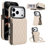 YM015 Crossbody Rhombic Card Bag RFID Phone Case, For iPhone 16e / 17e, For iPhone 17 Pro Max, For iPhone 17 Pro, For iPhone 17, For iPhone Air, For iPhone 16 Pro Max, For iPhone 16 Pro, For iPhone 16 Plus