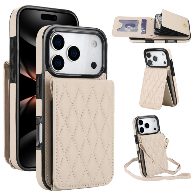 YM015 Crossbody Rhombic Card Bag RFID Phone Case, For iPhone 16e / 17e, For iPhone 17 Pro Max, For iPhone 17 Pro, For iPhone 17, For iPhone Air, For iPhone 16 Pro Max, For iPhone 16 Pro, For iPhone 16 Plus