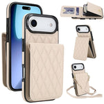 YM015 Crossbody Rhombic Card Bag RFID Phone Case, For iPhone 16e / 17e, For iPhone 17 Pro Max, For iPhone 17 Pro, For iPhone 17, For iPhone Air, For iPhone 16 Pro Max, For iPhone 16 Pro, For iPhone 16 Plus