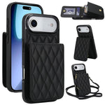 YM015 Crossbody Rhombic Card Bag RFID Phone Case, For iPhone 16e / 17e, For iPhone 17 Pro Max, For iPhone 17 Pro, For iPhone 17, For iPhone Air, For iPhone 16 Pro Max, For iPhone 16 Pro, For iPhone 16 Plus