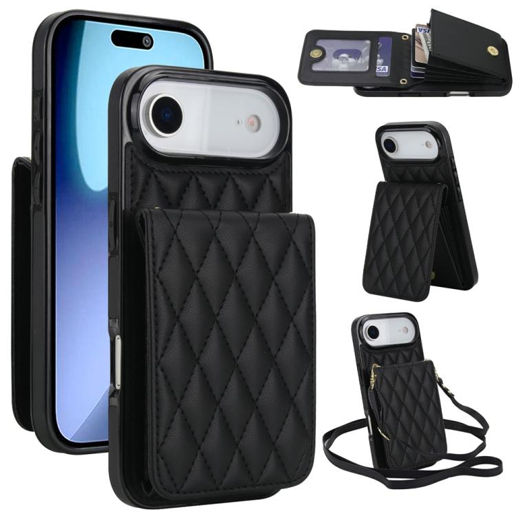 YM015 Crossbody Rhombic Card Bag RFID Phone Case, For iPhone 16e / 17e, For iPhone 17 Pro Max, For iPhone 17 Pro, For iPhone 17, For iPhone Air, For iPhone 16 Pro Max, For iPhone 16 Pro, For iPhone 16 Plus