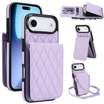 YM015 Crossbody Rhombic Card Bag RFID Phone Case, For iPhone 16e / 17e, For iPhone 17 Pro Max, For iPhone 17 Pro, For iPhone 17, For iPhone Air, For iPhone 16 Pro Max, For iPhone 16 Pro, For iPhone 16 Plus