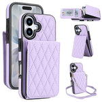 YM015 Crossbody Rhombic Card Bag RFID Phone Case, For iPhone 16e / 17e, For iPhone 17 Pro Max, For iPhone 17 Pro, For iPhone 17, For iPhone Air, For iPhone 16 Pro Max, For iPhone 16 Pro, For iPhone 16 Plus