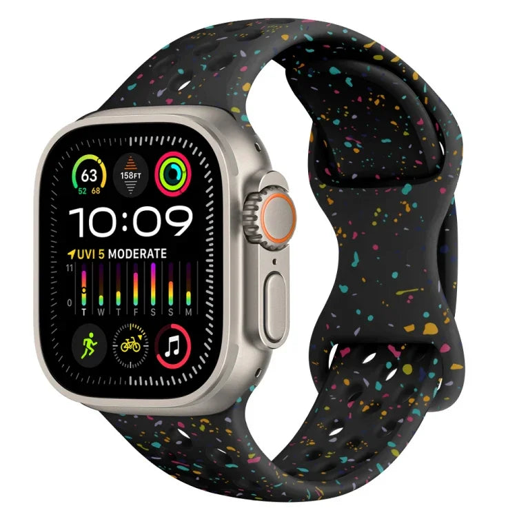 ホールスタイル バタフライバックル 迷彩シリコンウォッチバンド、Apple Watch Ultra 2 49mm 用、Apple Watch Series 9 45mm 用、Apple Watch Series 9 41mm 用、Apple Watch Ultra 49mm 用
