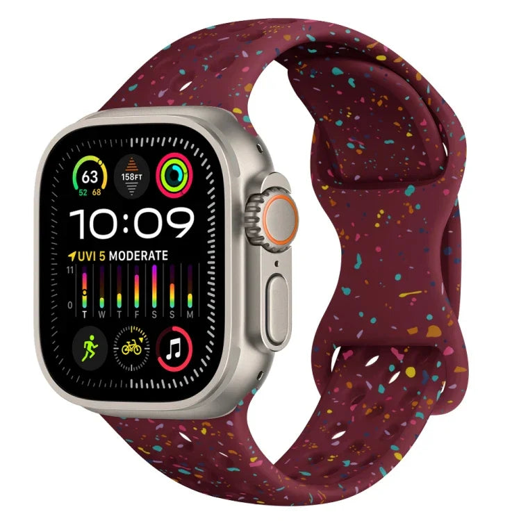 ホールスタイル バタフライバックル 迷彩シリコンウォッチバンド、Apple Watch Ultra 2 49mm 用、Apple Watch Series 9 45mm 用、Apple Watch Series 9 41mm 用、Apple Watch Ultra 49mm 用