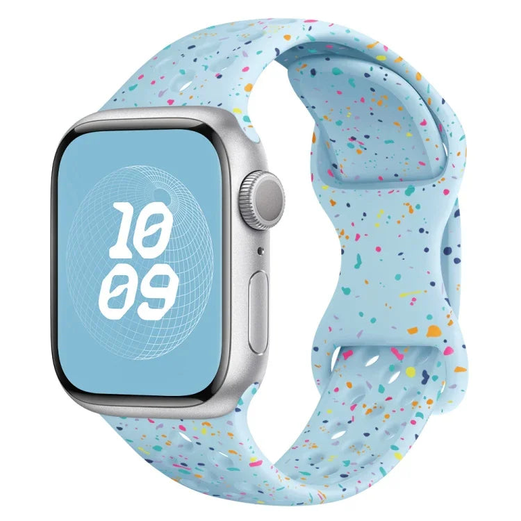 ホールスタイル バタフライバックル 迷彩シリコンウォッチバンド、Apple Watch Series 8 41mm 用、Apple Watch Series 8 45mm 用、Apple Watch SE 2022 40mm 用、Apple Watch SE 2022 44mm 用